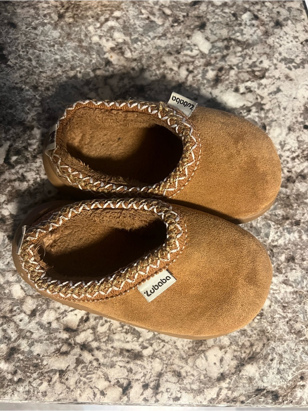 Luvable Friends Cozy Tan Kids Slippers
